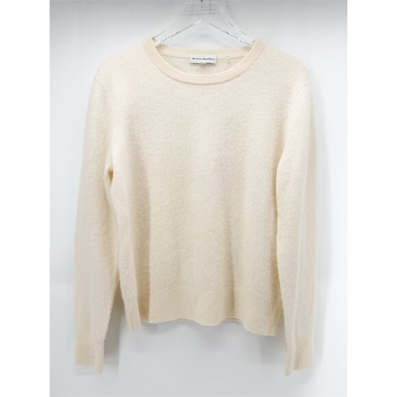 White + Warren Cashmere Crewneck Cream Crew Neck Sweater L - Picture 2 of 11